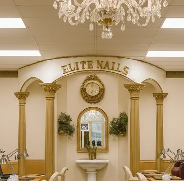 Inside the Elite Nails salon